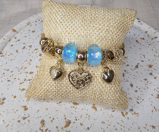Bracelet charm's Gold&Blue 2