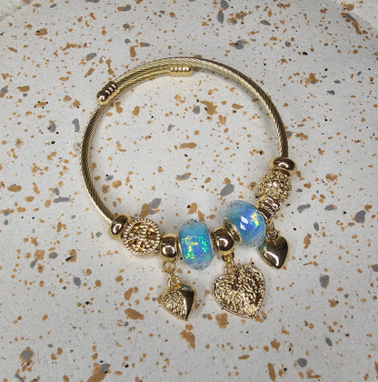 Bracelet charm's Gold&Blue 2