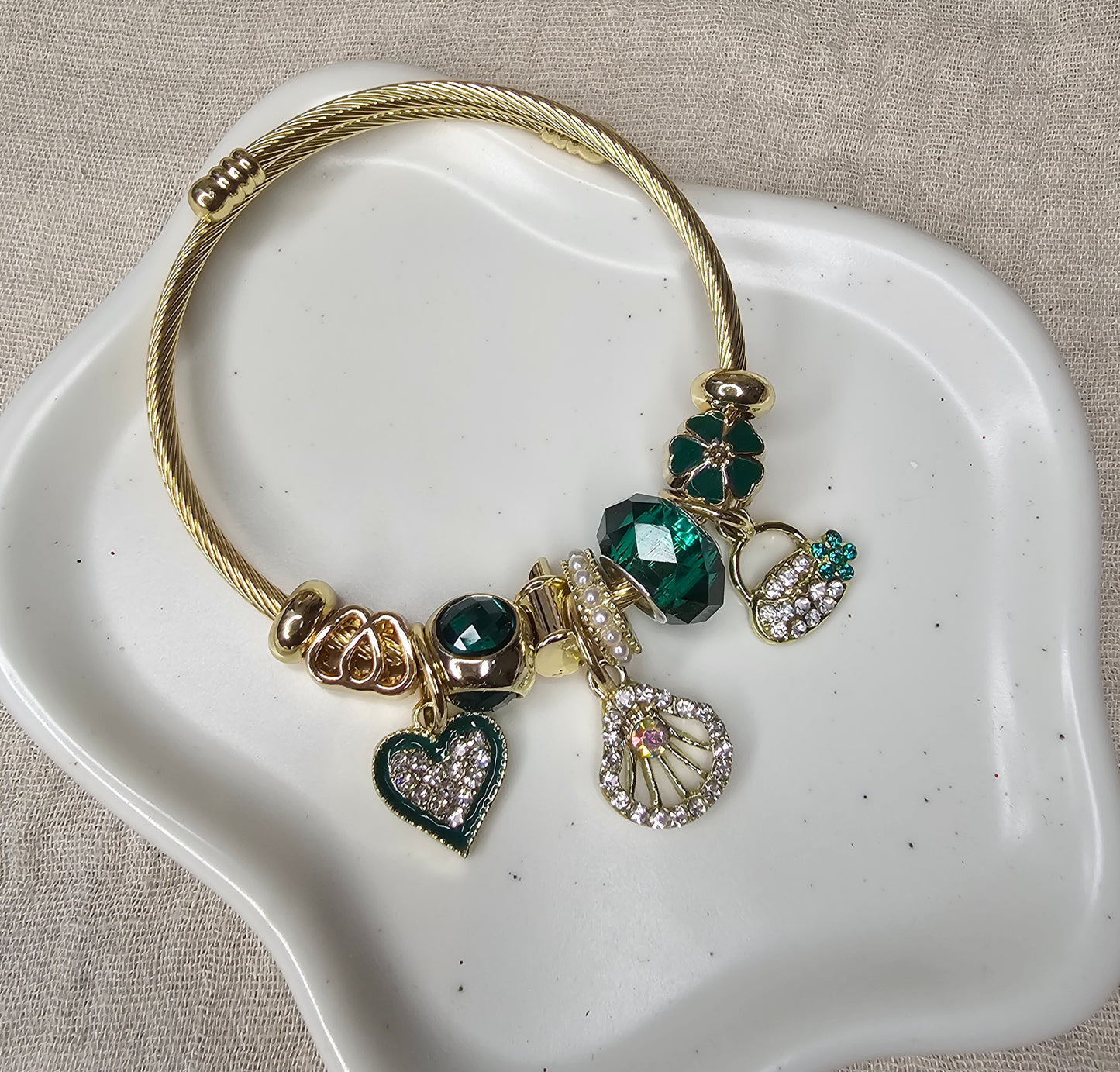 Bracelet charm's Gold&Coquille