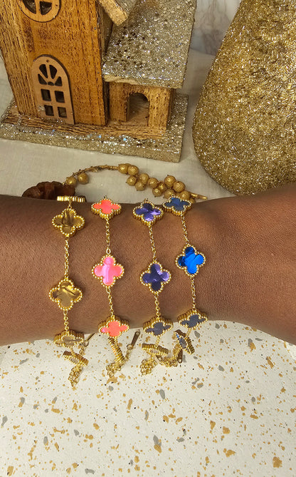Bracelet trèfle marron