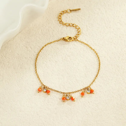 BRACELET BOHEME ORANGE ET STRASS