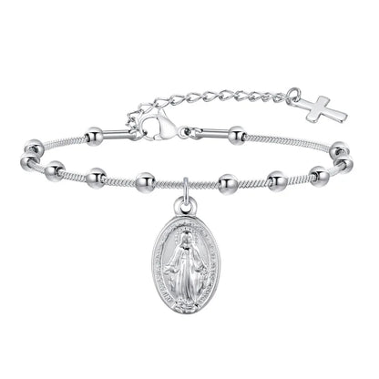 Bracelet médaille Vierge Miraculeuse - Argenté