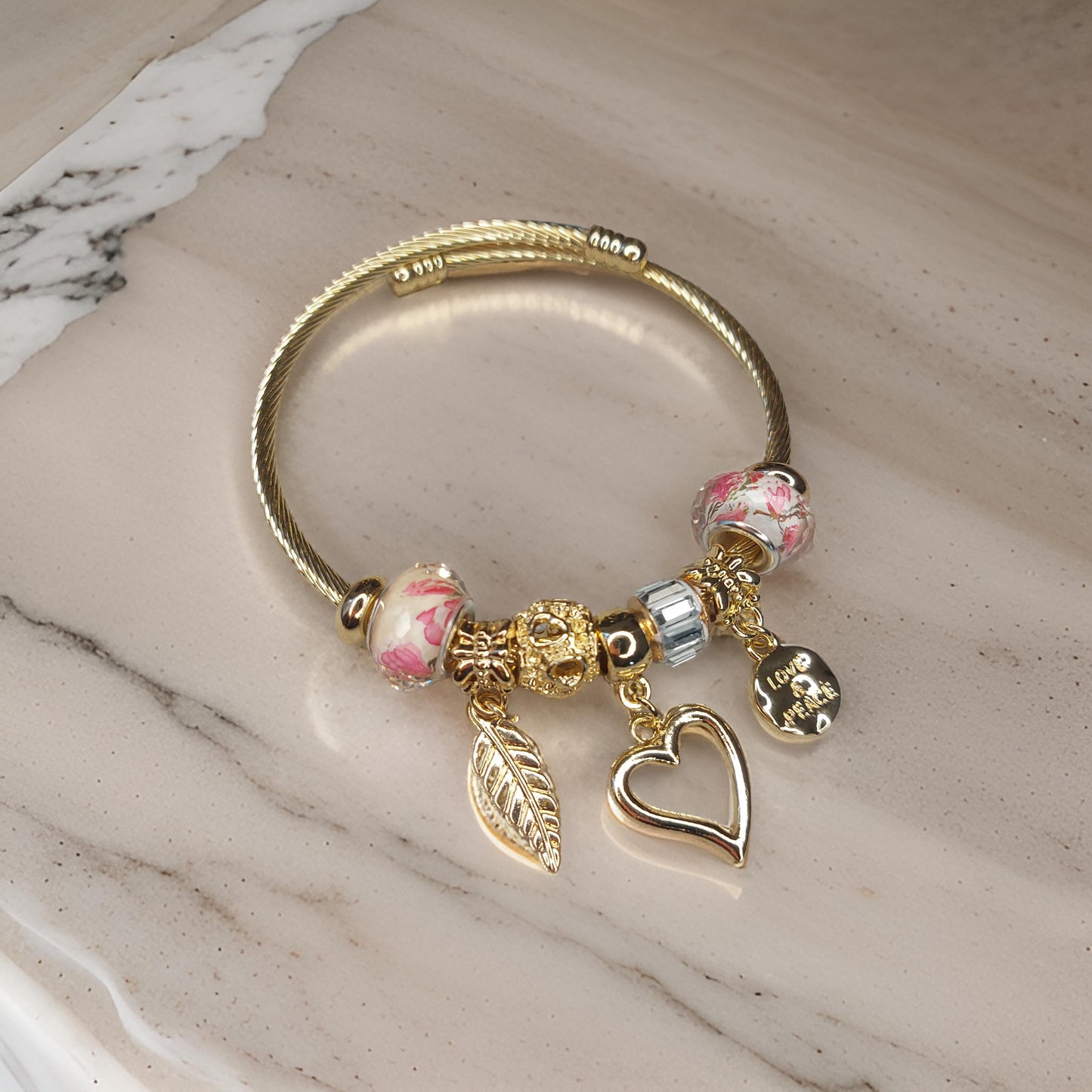 Bracelet charms Gold & Pink