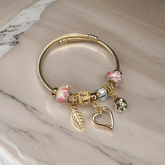 Bracelet charms Gold & Pink