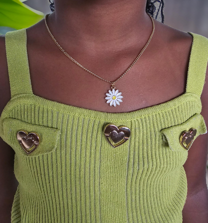Collier marguerite Blanc - Fillettes/ados