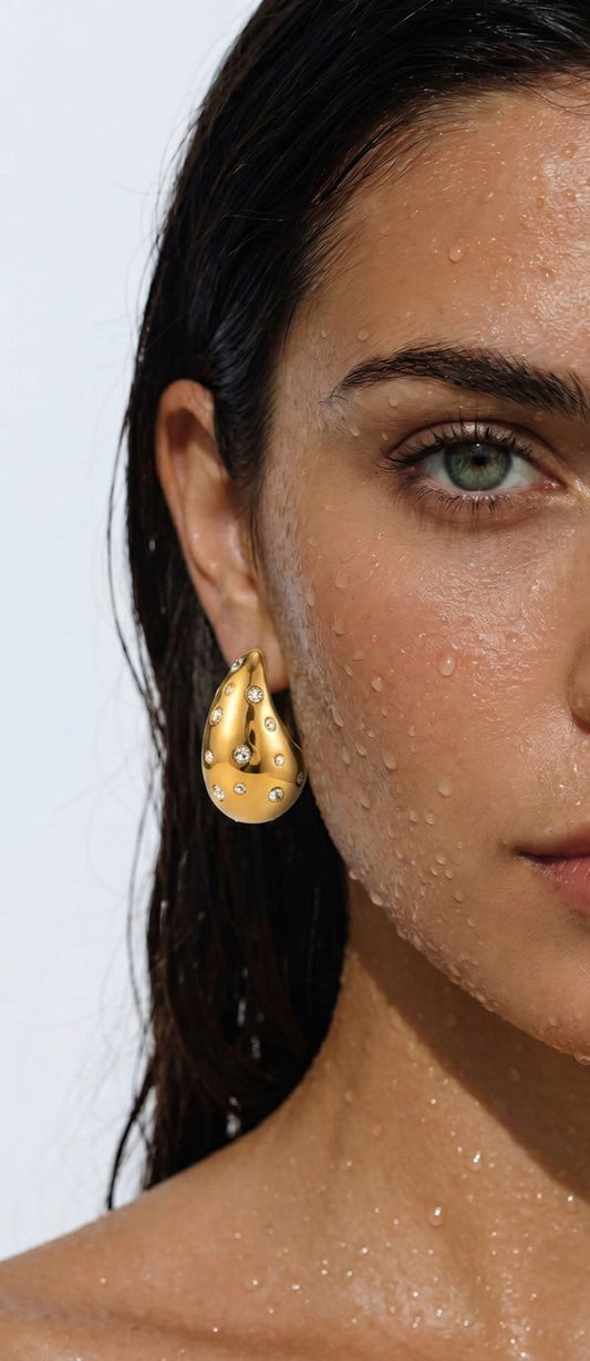 Boucles d'oreilles DROP strass