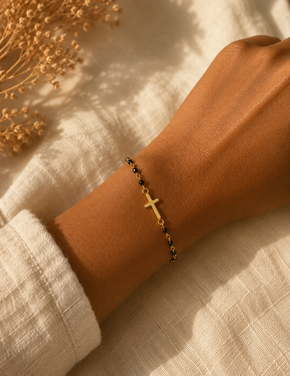 Bracelet Croix - Noir