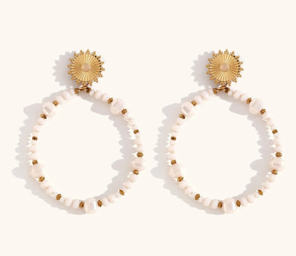 Boucle d'oreilles en QUARTZ ROSE - rose pâle