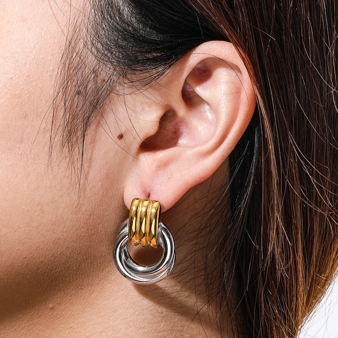 Boucles d'oreilles bicolore Teyna
