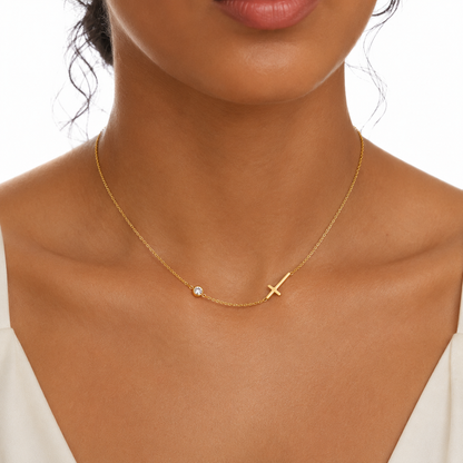Collier croix lumière