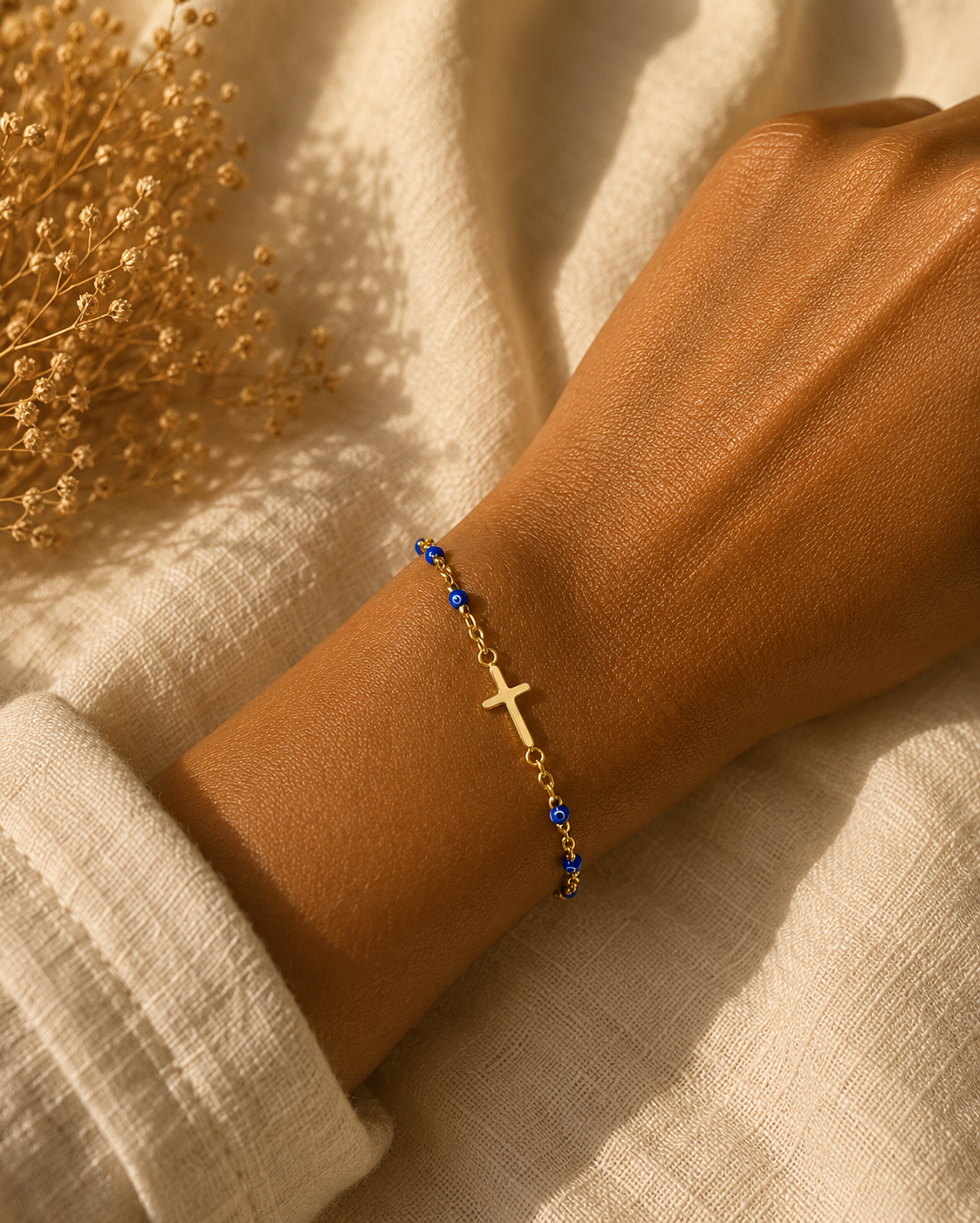 Bracelet Croix - Bleu roi