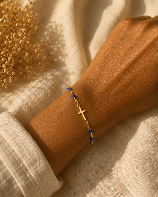 Bracelet Croix - Bleu roi