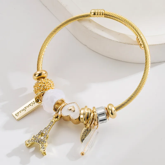 Bracelet charm's PARIS Blanc