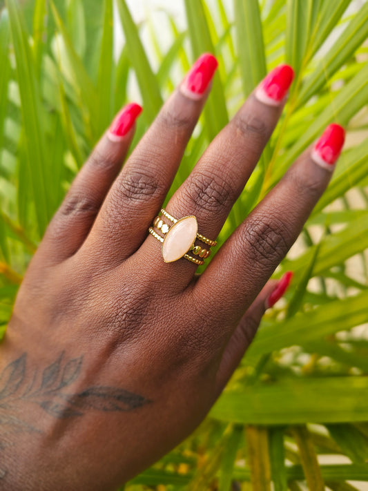 Bague Esmée - Pierre naturelle et plaqué or