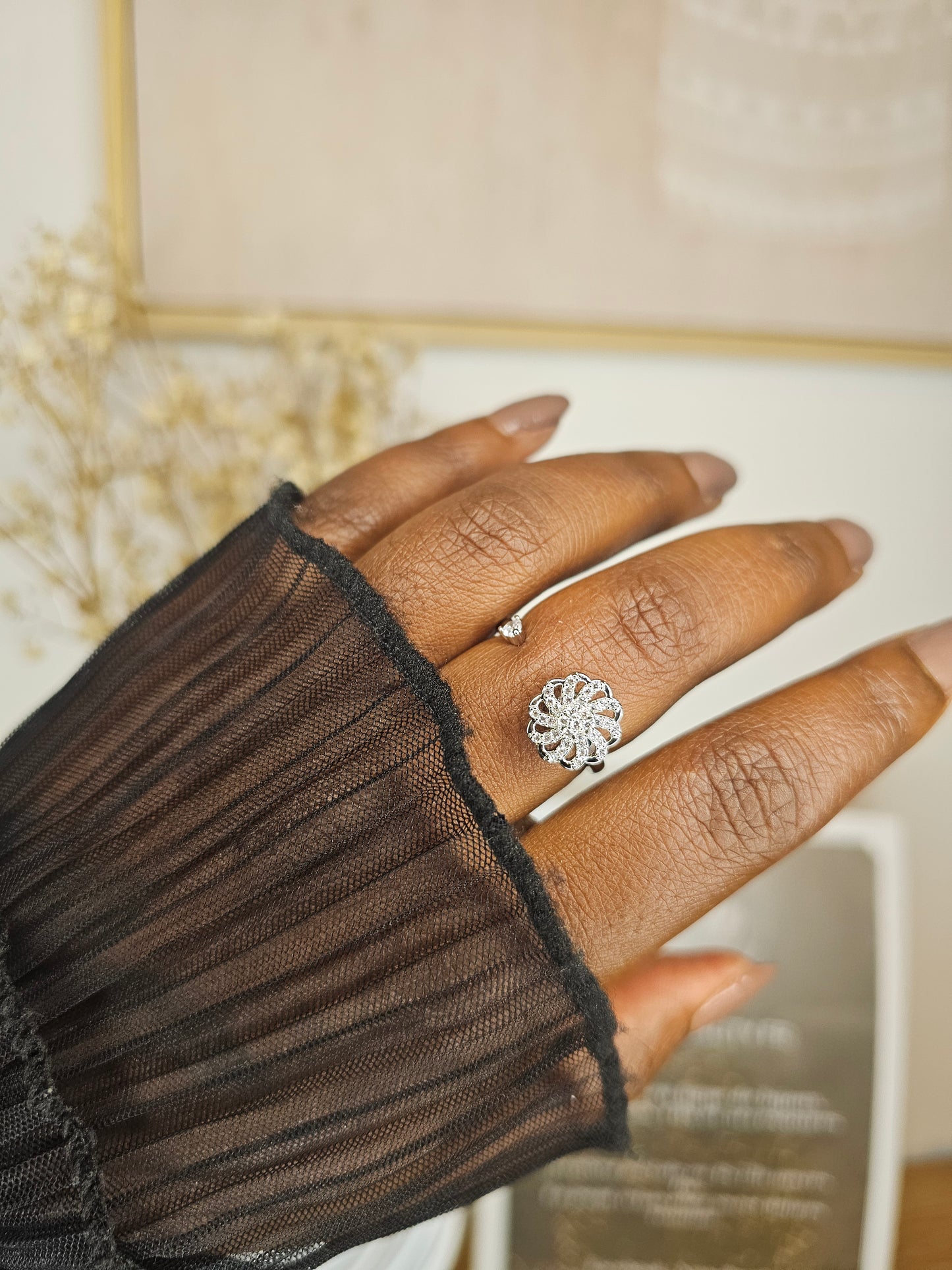 Bague fleur rotative - Nala argenté