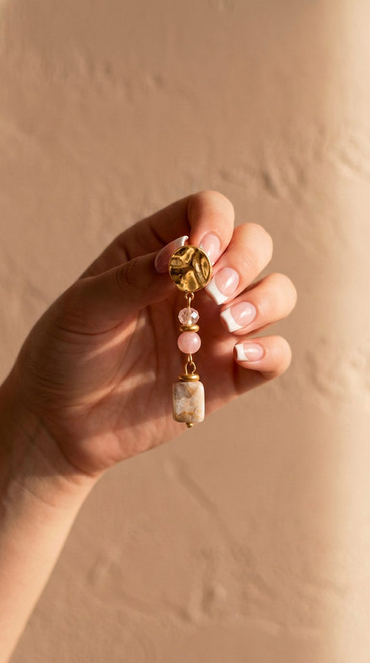Boucles d'oreilles Howlite - Pierre naturelle
