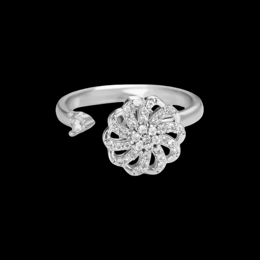 Bague fleur rotative - Nala argenté