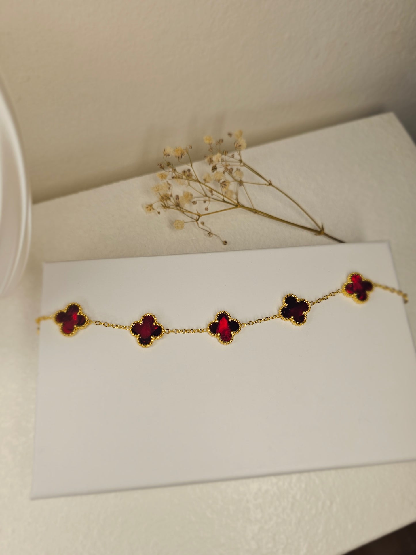 Bracelet trèfle Lie de Vin