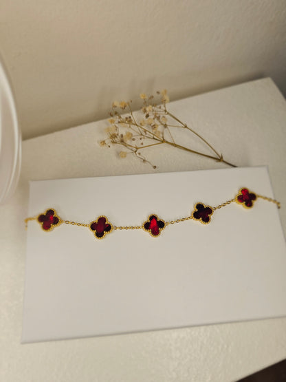 Bracelet trèfle Lie de Vin
