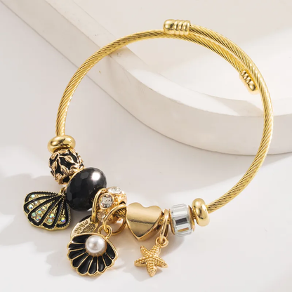 Bracelet charm's Coquille & black