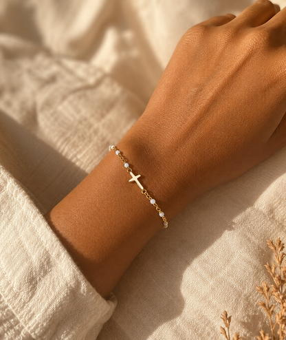 Bracelet Croix - Blanc