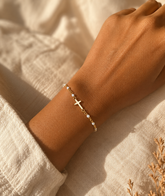 Bracelet Croix - Blanc
