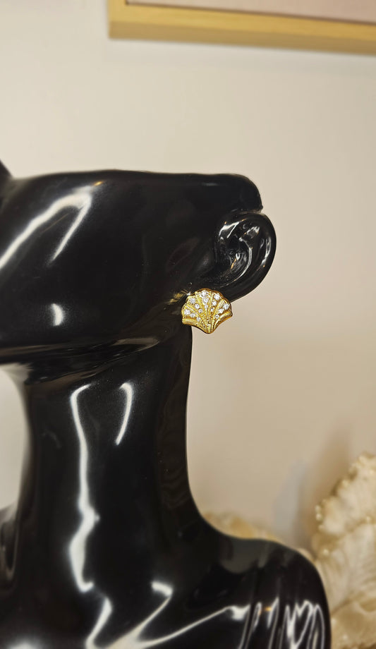 Puce d'oreilles - Coquille & strass