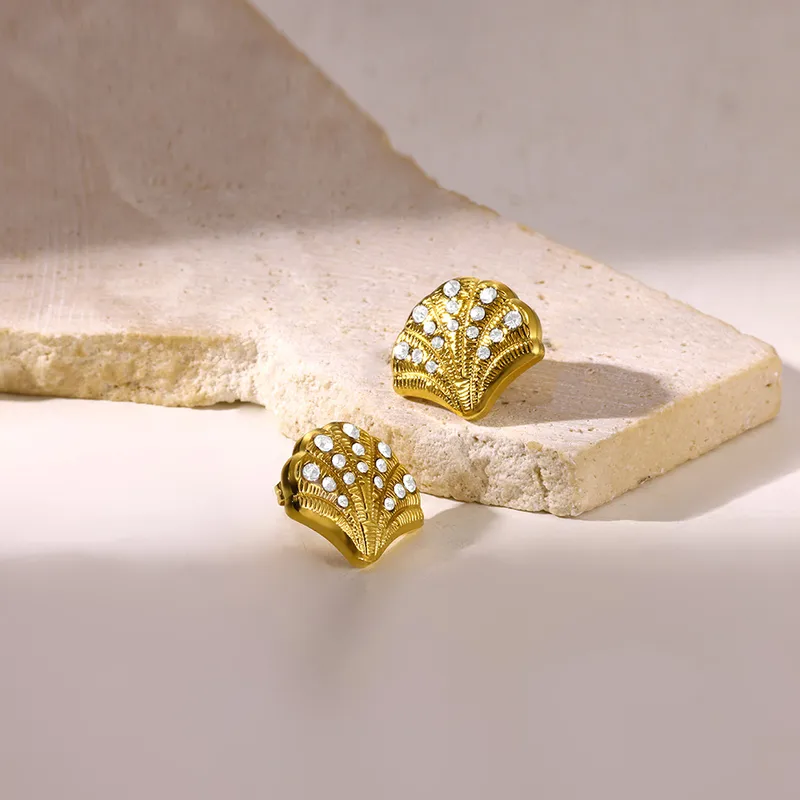 Puce d'oreilles - Coquille & strass