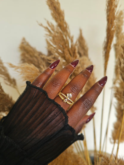 Bague CRYSTAL + Boîte en velours blanc