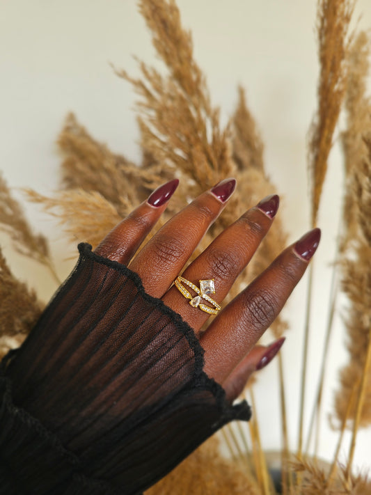 Bague CRYSTAL + Boîte en velours blanc