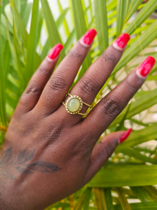 Bague Linéa - Pierre naturelle et plaqué or