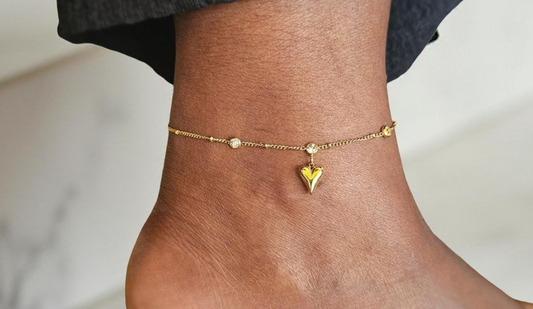 Chaine de cheville coeur