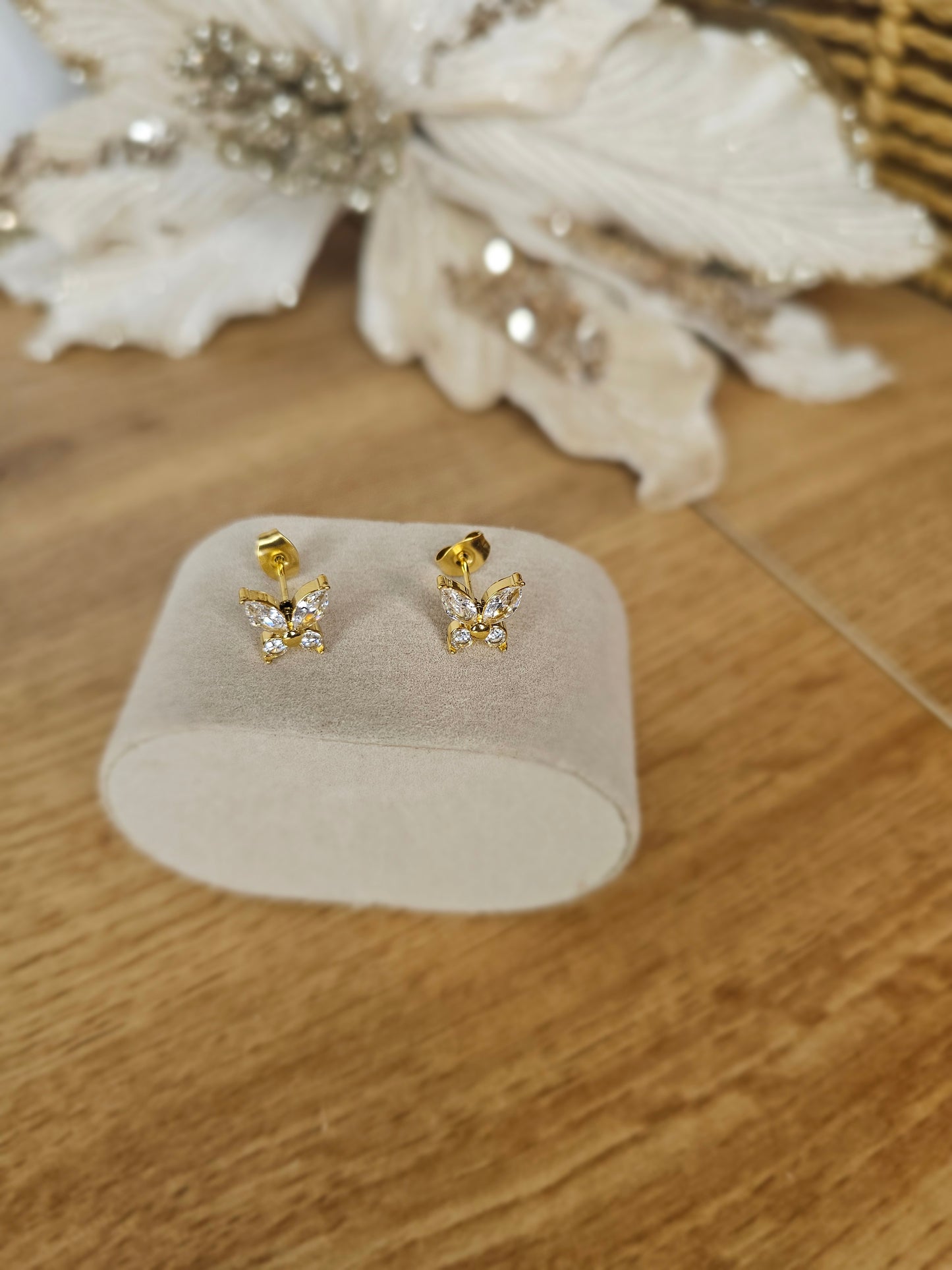 Puce d'oreilles - Butterfly & strass