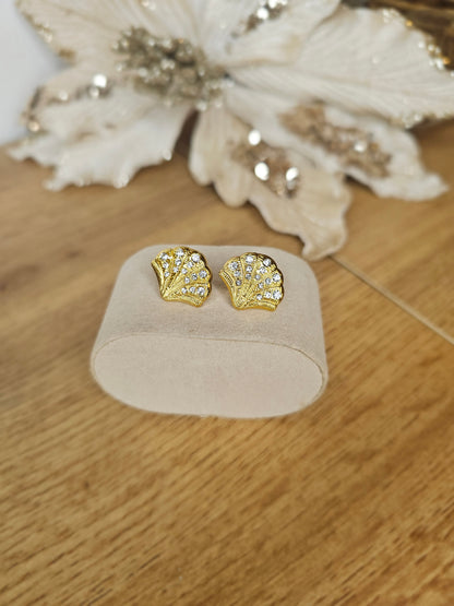 Puce d'oreilles - Coquille & strass
