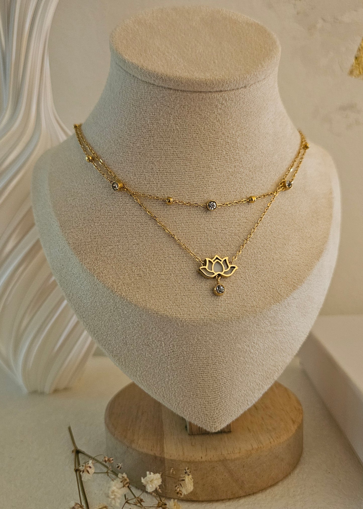 Collier Lotus Blanc