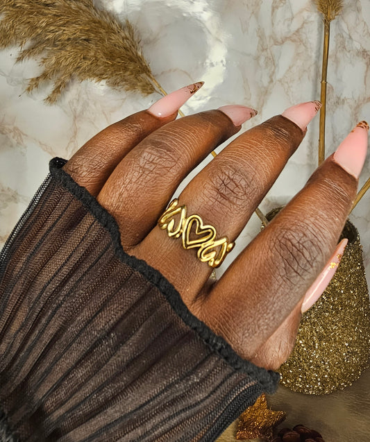 Bague love doré